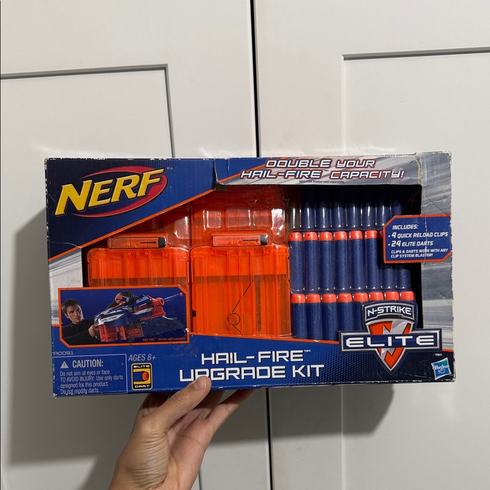 Nerf Hail-Fire upgrade Kit Orange and Blue N-Strike Elite Toy